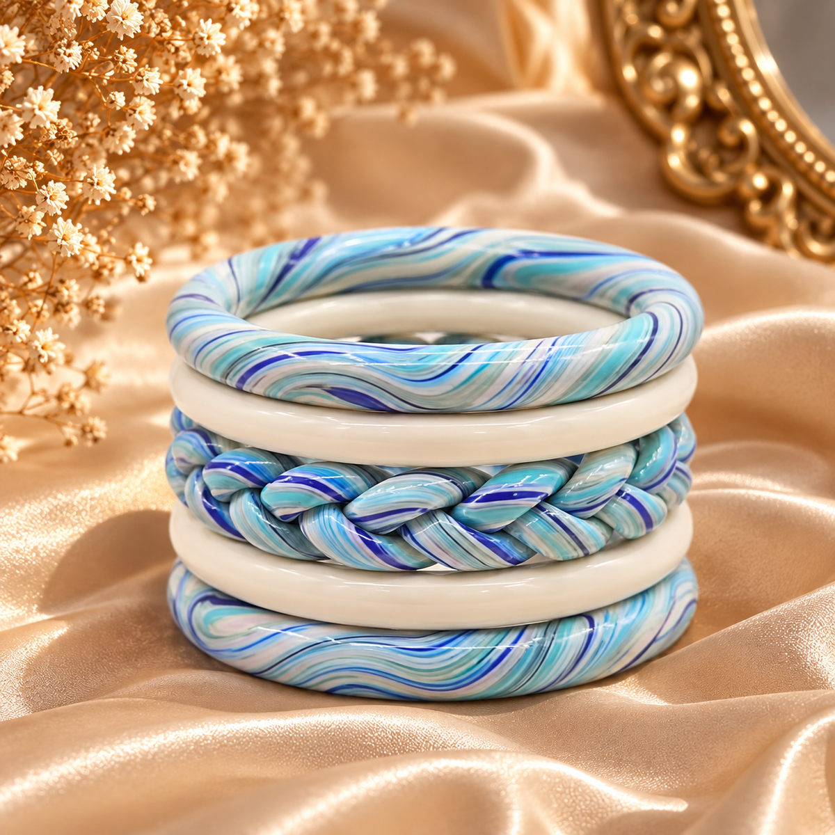 Aero Wisp Jaipuri Lac Bangles (set of 5)