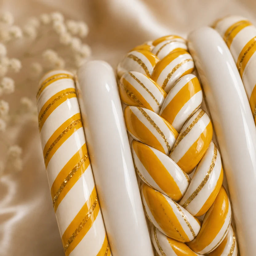 Marigold Yellow Jaipuri Lac Bangles (set of 5)
