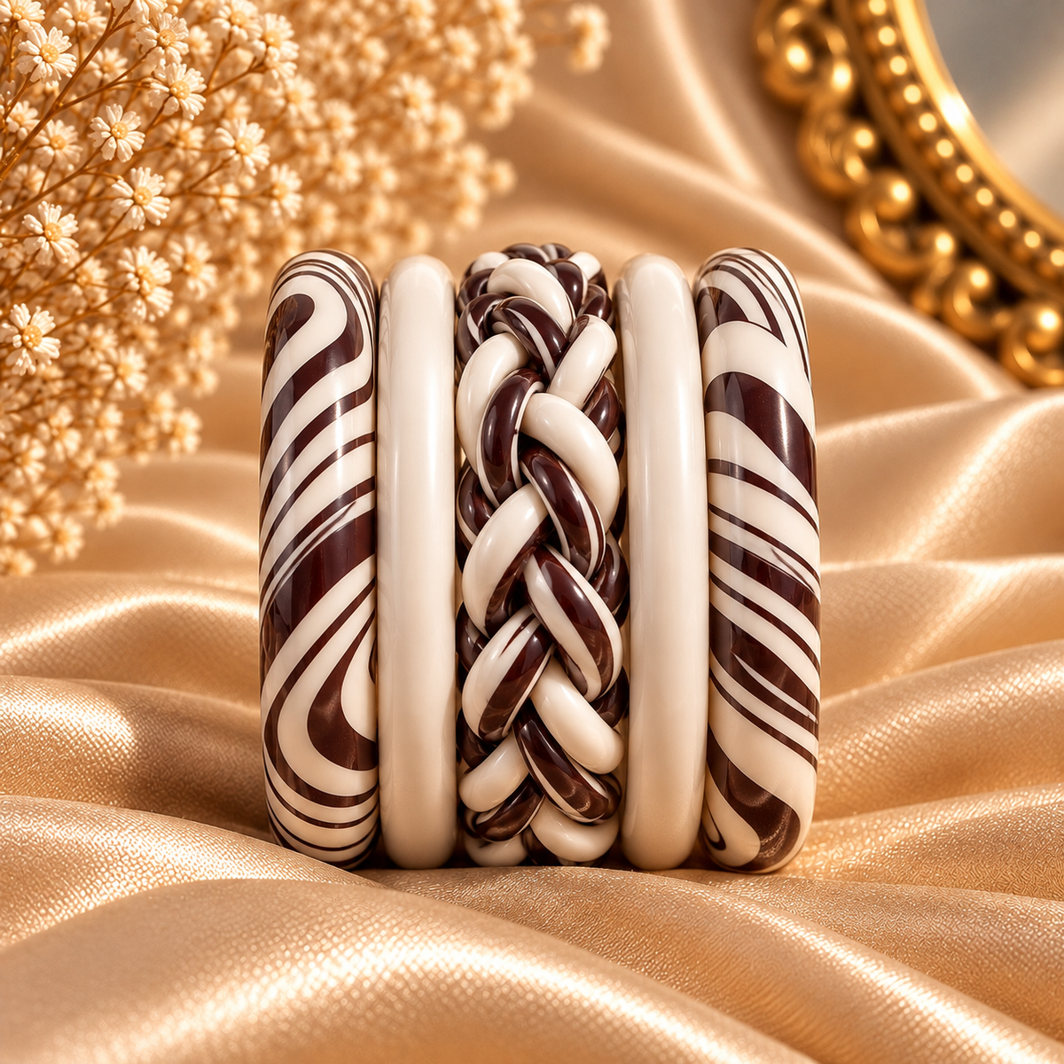 Chocolate Brown Jaipuri Lac Bangles (set of 5)