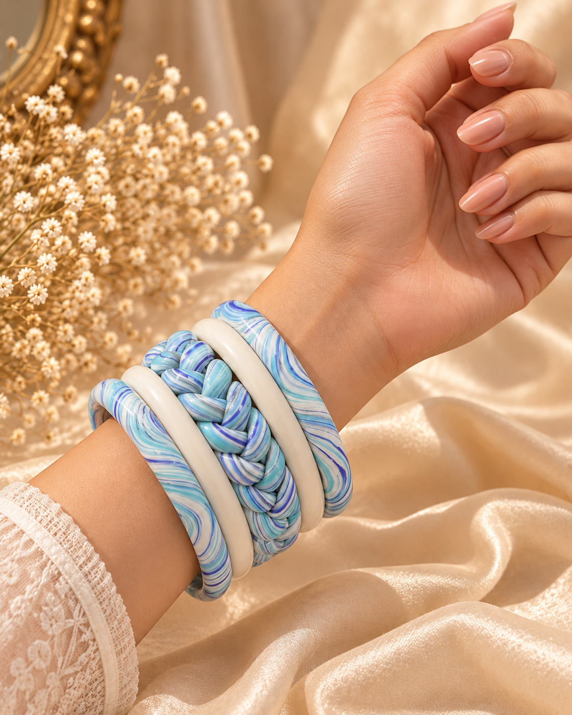 Aero Wisp Jaipuri Lac Bangles (set of 5)