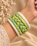 Teal Twist Jaipuri Lac Bangles (set of 5)