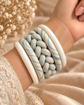Cerulean Braid Jaipuri Lac Bangles (set of 5)