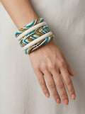 Gilded Wave Stack Jaipuri Lac Bangles (set of 5)