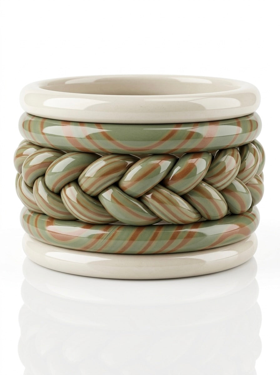 Blush Marble Twist Jaipuri Lac Bangles (set of 5)