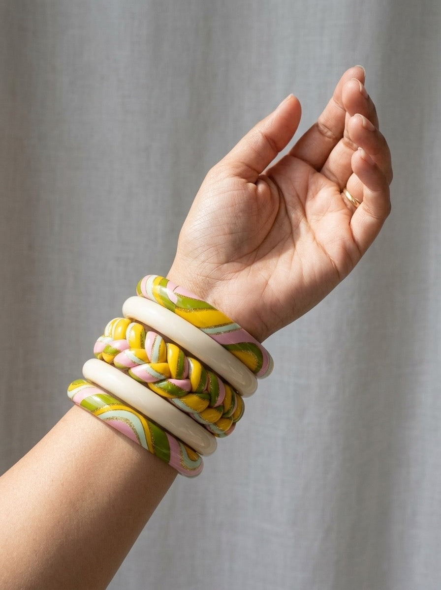 Wildflower Grove Jaipuri Lac Bangles (set of 5)